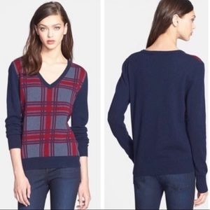 Equipment Cecile Plaid V-Neck Sweater